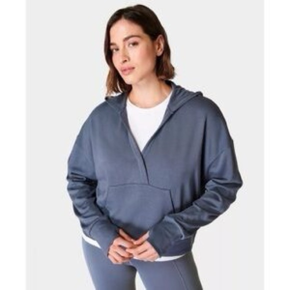 Sweaty Betty Hoodie Sweatshirt Relaxed After Class Blue Size Medium - Picture 1 of 8